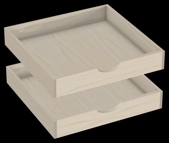 Two Adjustable Height Roll Out Trays installed
