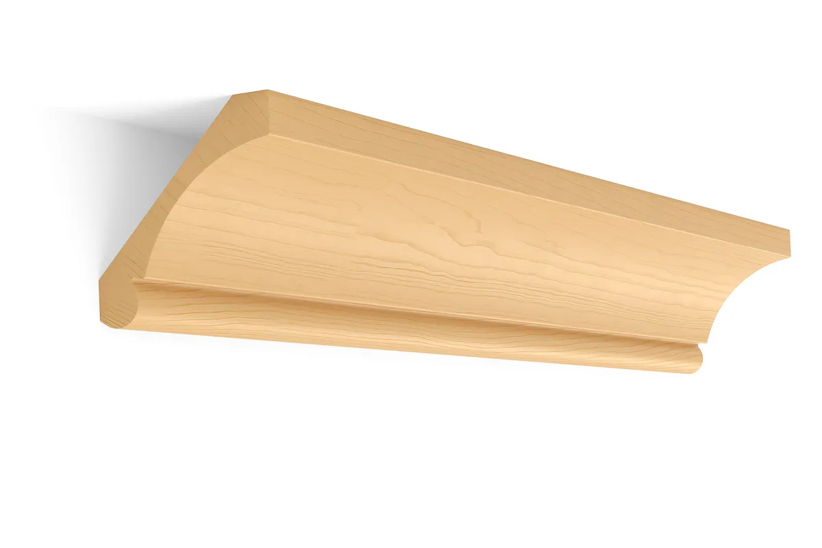 Cove and bead crown, 3 3/4 inch, poplar